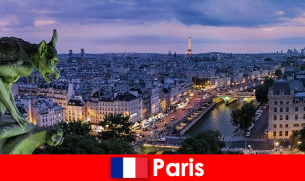 पेरिस इमारतों के साथ एक विशेष आकर्षण के साथ एक कलाकार शहर