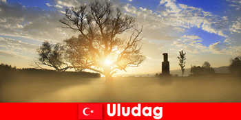 लंबी पैदल यात्रा छुट्टियों Uludag तुर्की में सुंदर प्रकृति का आनंद